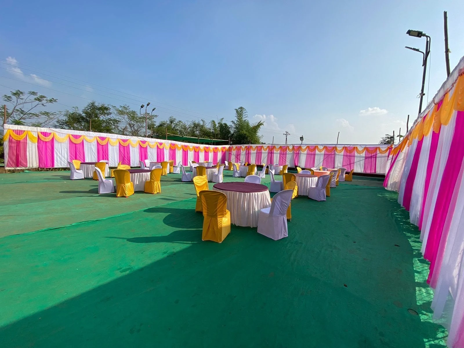 Open-air celebration seating at Raigad Agro Park